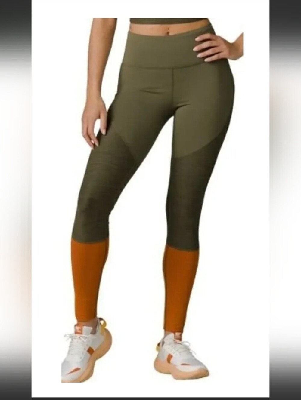 Prana Sorel Olive Green and Rust Orange Leggings